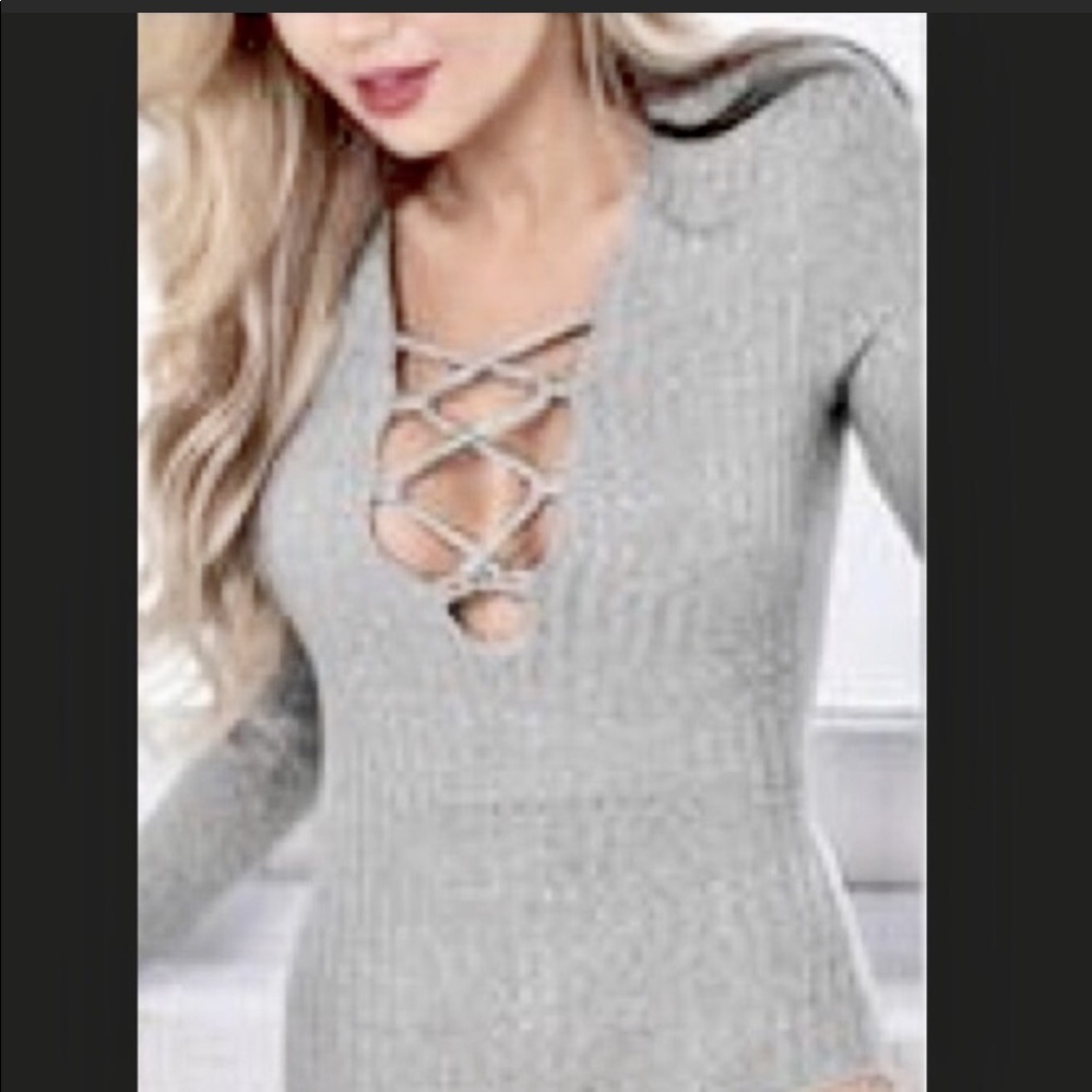 LF lace up black bodysuit
